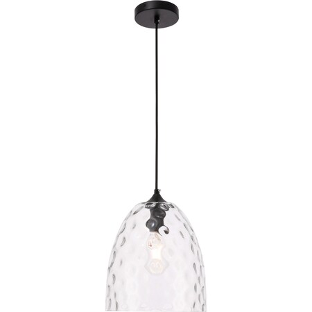 Living District Gibson One Light Black And Clear Glass Pendant LD2284